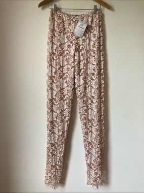 Pat Dahnke Lined Lace Leggings in English Rose Size S Coastal Cowgirl